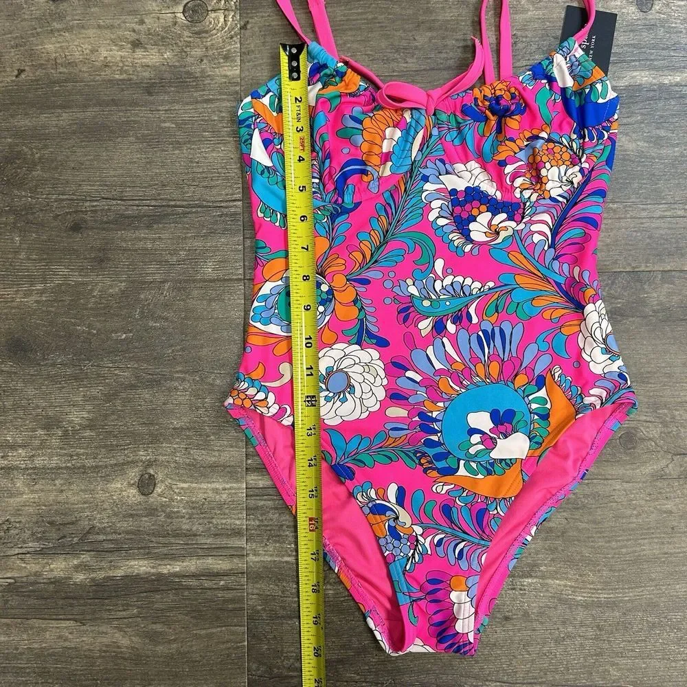 NWT Kate Spade Cinch Front Underwire One Piece Swimsuit Size S Radiant Pink (135